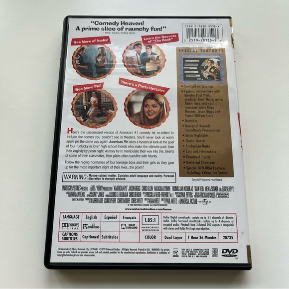 American Pie (1999) DVD unrated version - Picture 2 of 4